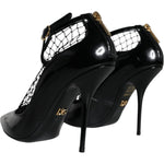 Dolce & Gabbana Black Mesh Patent Leather Heels Pumps Shoes LA11434-39