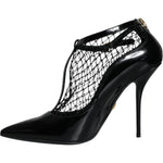 Dolce & Gabbana Black Mesh Patent Leather Heels Pumps Shoes LA11434-39