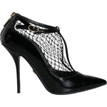 Dolce & Gabbana Black Mesh Patent Leather Heels Pumps Shoes LA11434-39