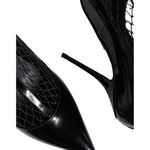 Dolce & Gabbana Black Mesh Patent Leather Heels Pumps Shoes LA11434-39