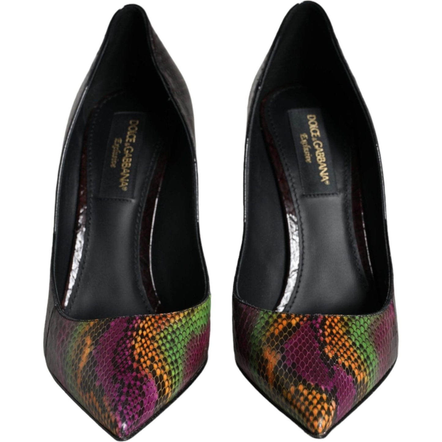 Dolce & Gabbana Multicolor Exotic Leather Heels Pumps Shoes LA11487-35.5