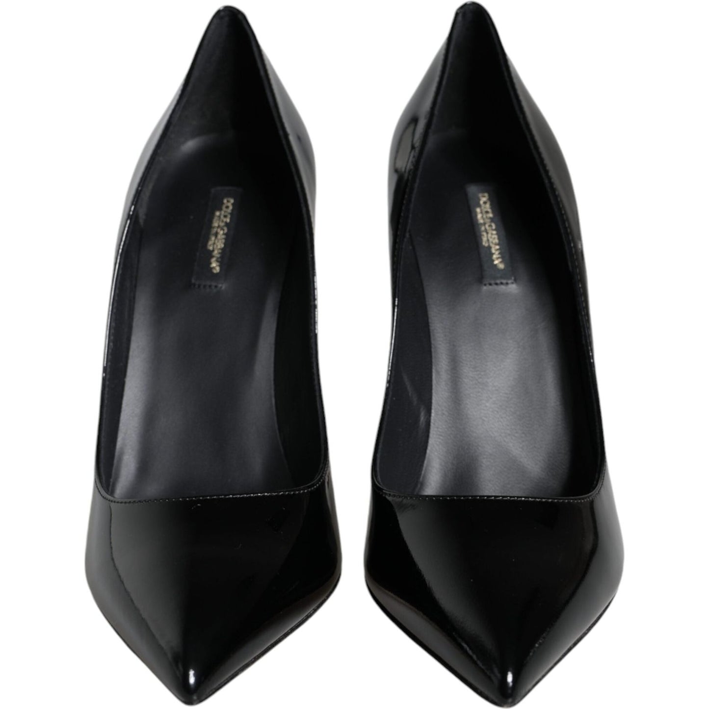 Dolce & Gabbana Black Patent Leather Bellucci Pumps Heels Shoes LA11508-36