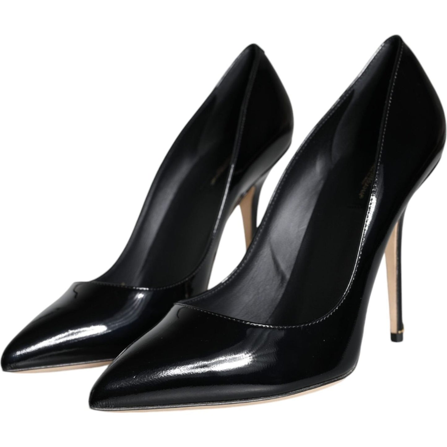 Dolce & Gabbana Black Patent Leather Bellucci Pumps Heels Shoes LA11508-36