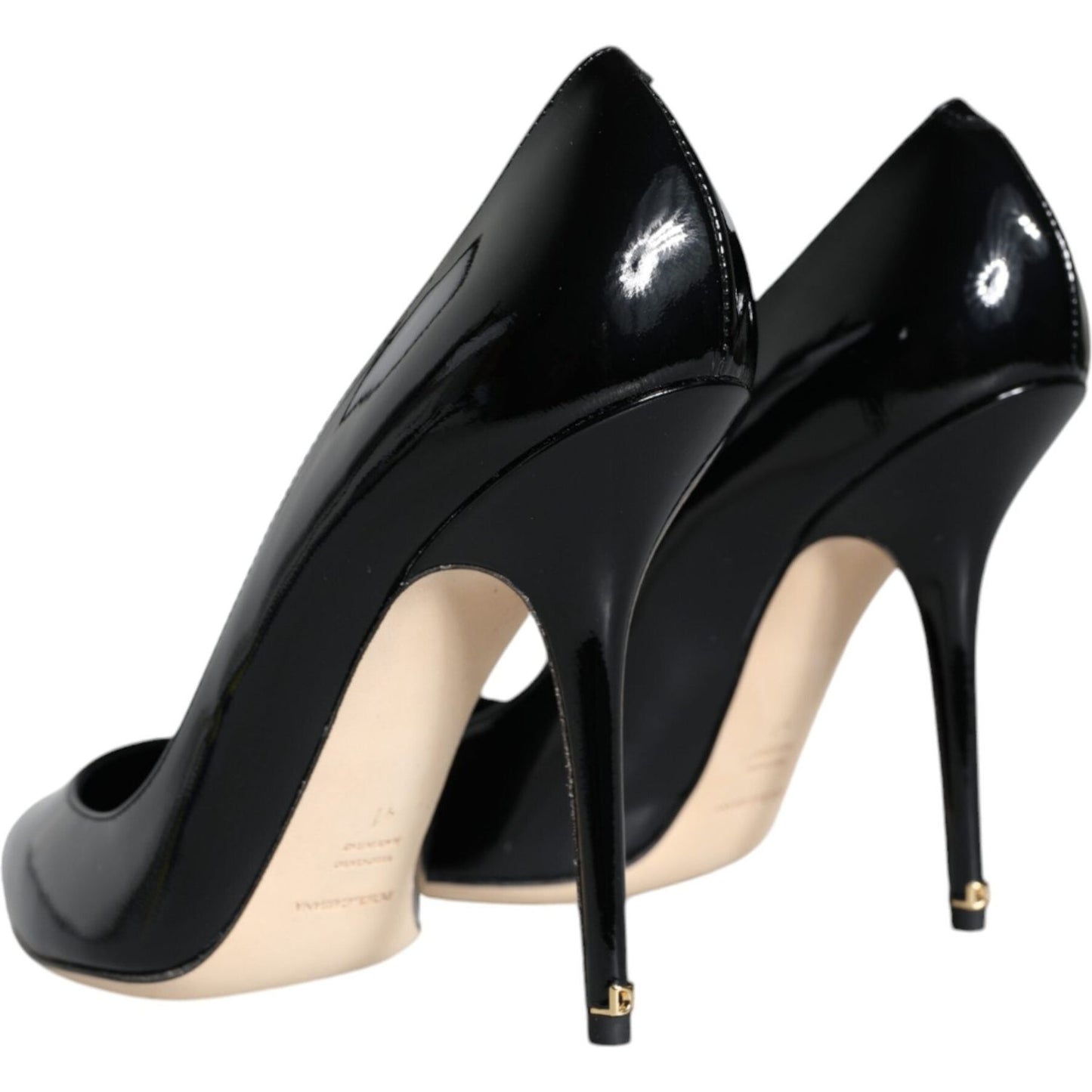 Dolce & Gabbana Black Patent Leather Bellucci Pumps Heels Shoes LA11508-36