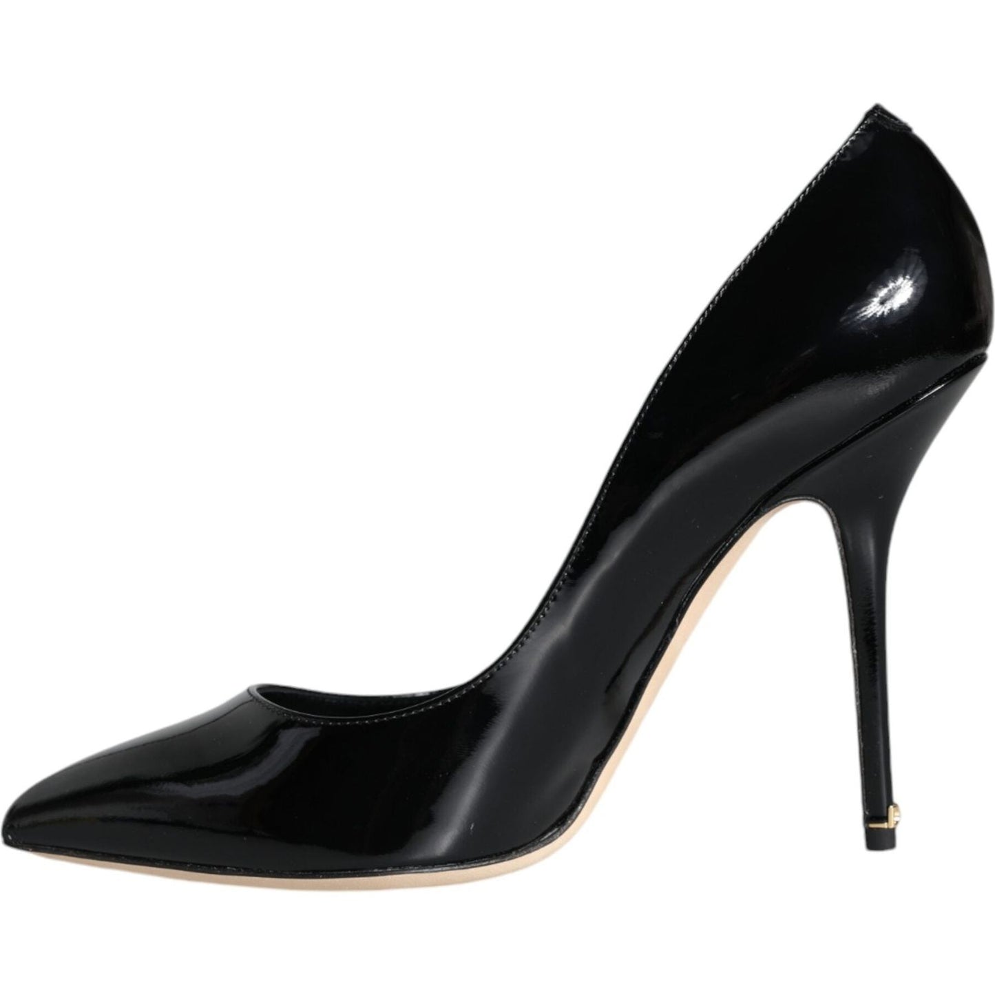 Dolce & Gabbana Black Patent Leather Bellucci Pumps Heels Shoes LA11508-36