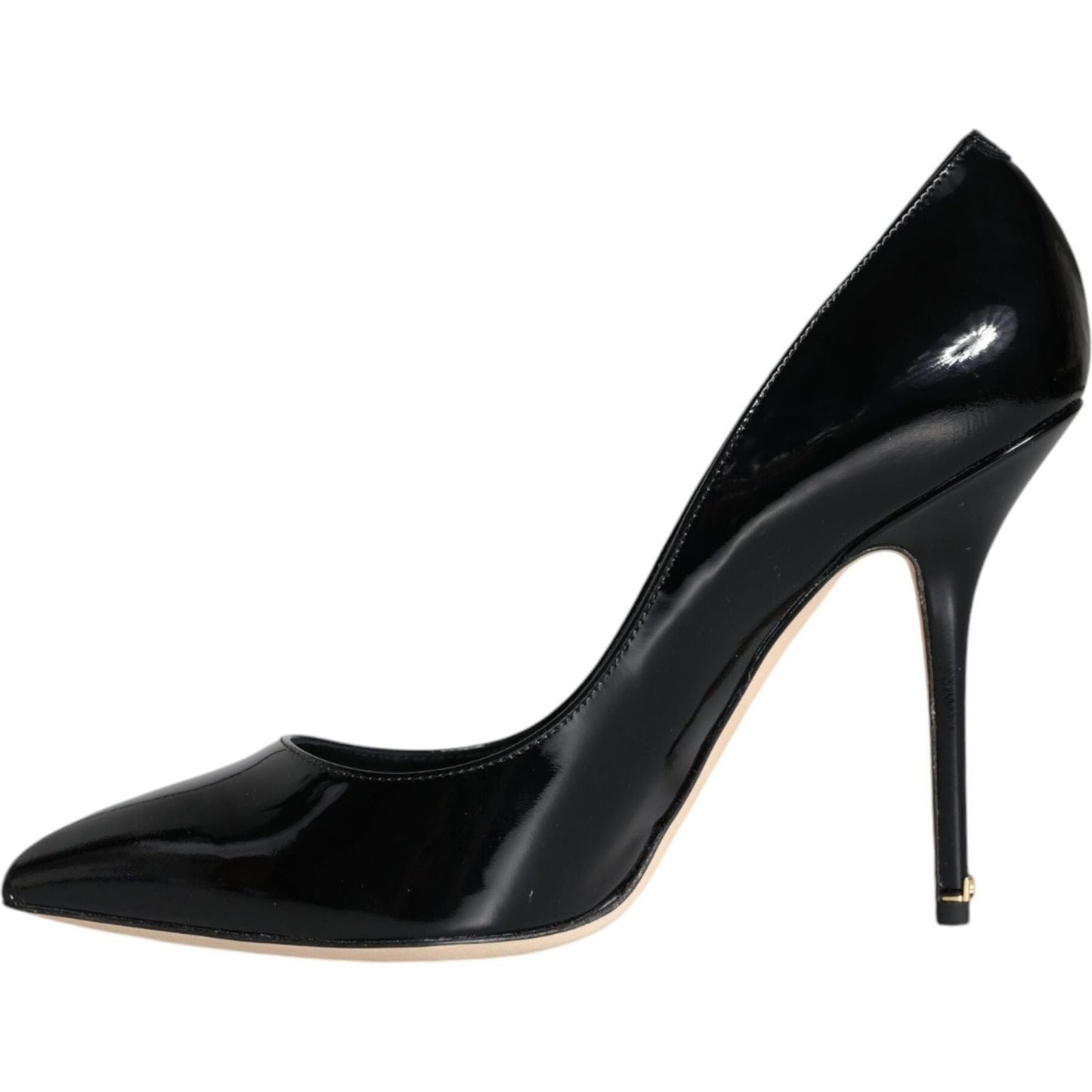 Dolce & Gabbana Black Patent Leather Bellucci Pumps Heels Shoes LA11508-36