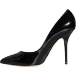 Dolce & Gabbana Black Patent Leather Bellucci Pumps Heels Shoes LA11508-36