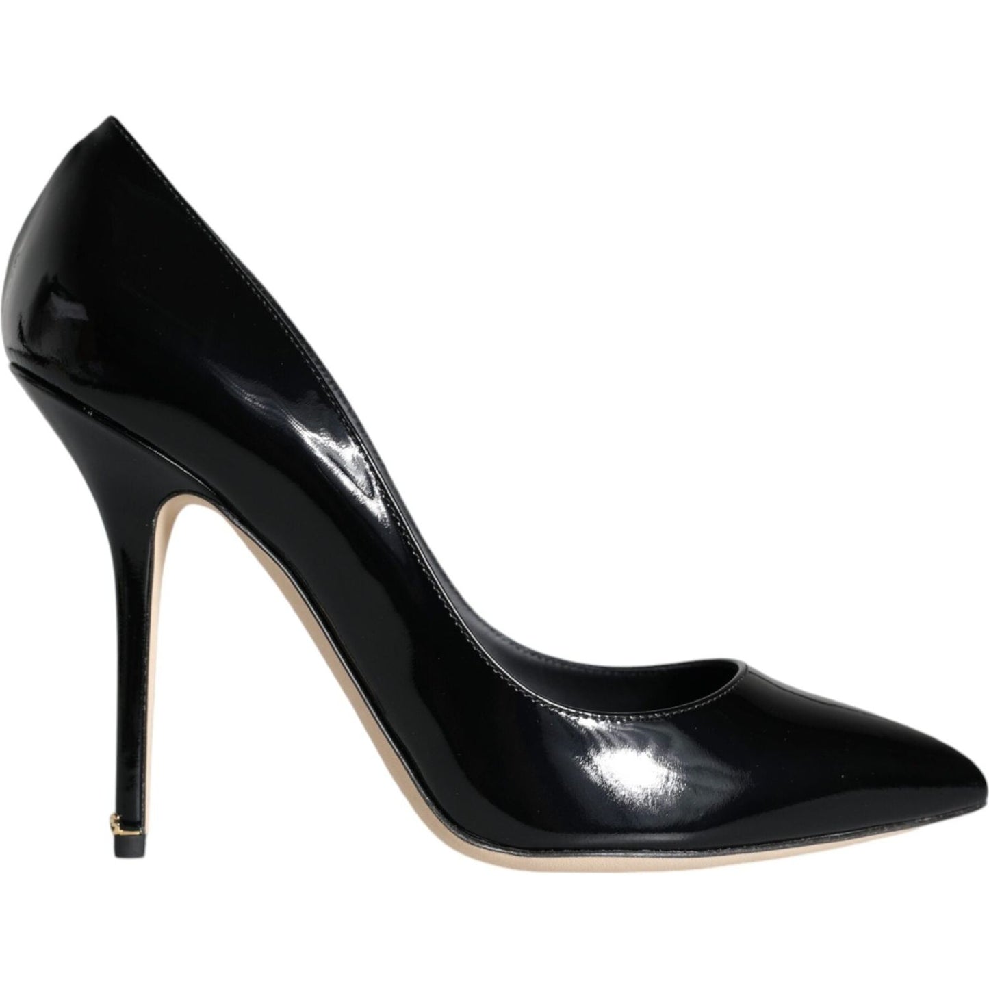 Dolce & Gabbana Black Patent Leather Bellucci Pumps Heels Shoes LA11508-36