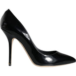 Dolce & Gabbana Black Patent Leather Bellucci Pumps Heels Shoes LA11508-36