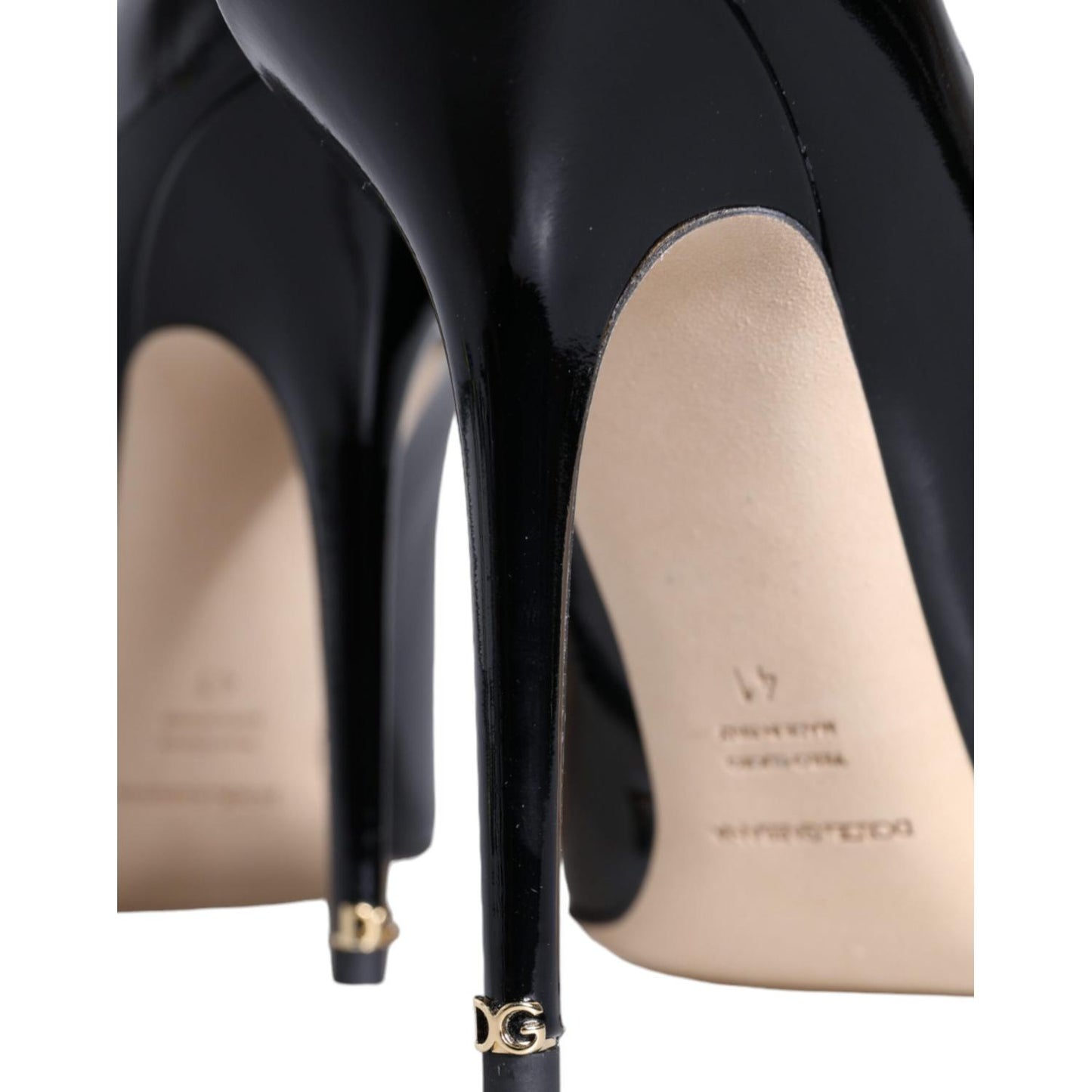 Dolce & Gabbana Black Patent Leather Bellucci Pumps Heels Shoes LA11508-36