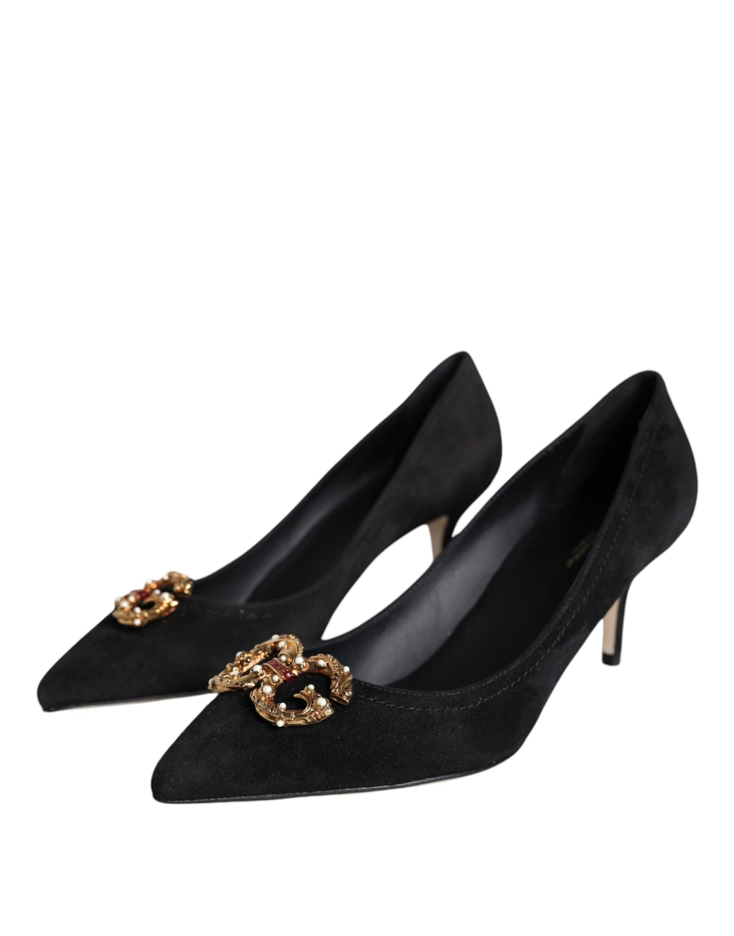 حذاء Dolce & Gabbana Black Amore Suede Bellucci بكعب عالٍ
