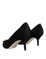 حذاء Dolce & Gabbana Black Amore Suede Bellucci بكعب عالٍ