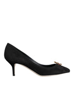 حذاء Dolce & Gabbana Black Amore Suede Bellucci بكعب عالٍ