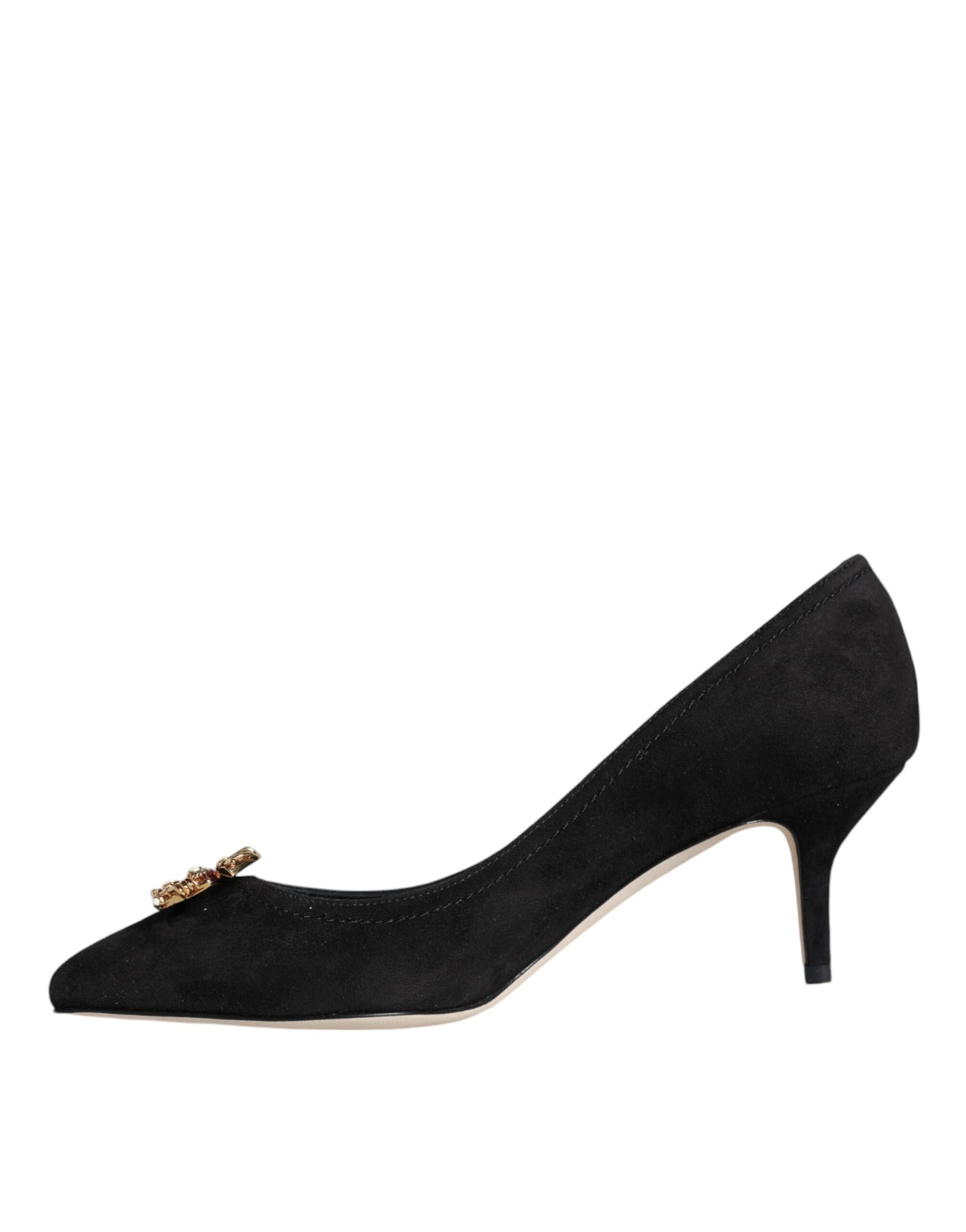 حذاء Dolce & Gabbana Black Amore Suede Bellucci بكعب عالٍ