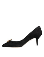 حذاء Dolce & Gabbana Black Amore Suede Bellucci بكعب عالٍ