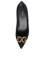 حذاء Dolce & Gabbana Black Amore Suede Bellucci بكعب عالٍ