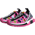 Dolce & Gabbana Pink Sorrento Crystals Low Top Sneakers Shoes LA11380-35