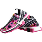 Dolce & Gabbana Pink Sorrento Crystals Low Top Sneakers Shoes LA11380-35