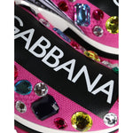 Dolce & Gabbana Pink Sorrento Crystals Low Top Sneakers Shoes LA11380-35