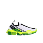 Dolce & Gabbana White Yellow Slip On Sorrento Sneakers Shoes LA11541-40.5