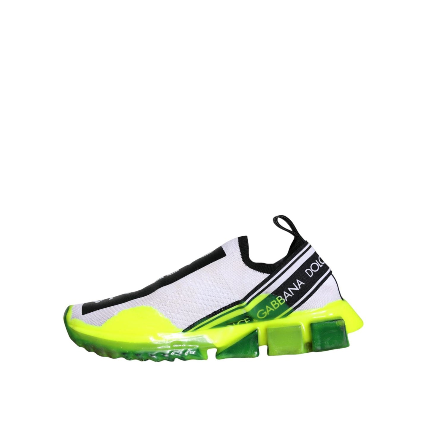 Dolce & Gabbana White Yellow Slip On Sorrento Sneakers Shoes LA11541-40.5
