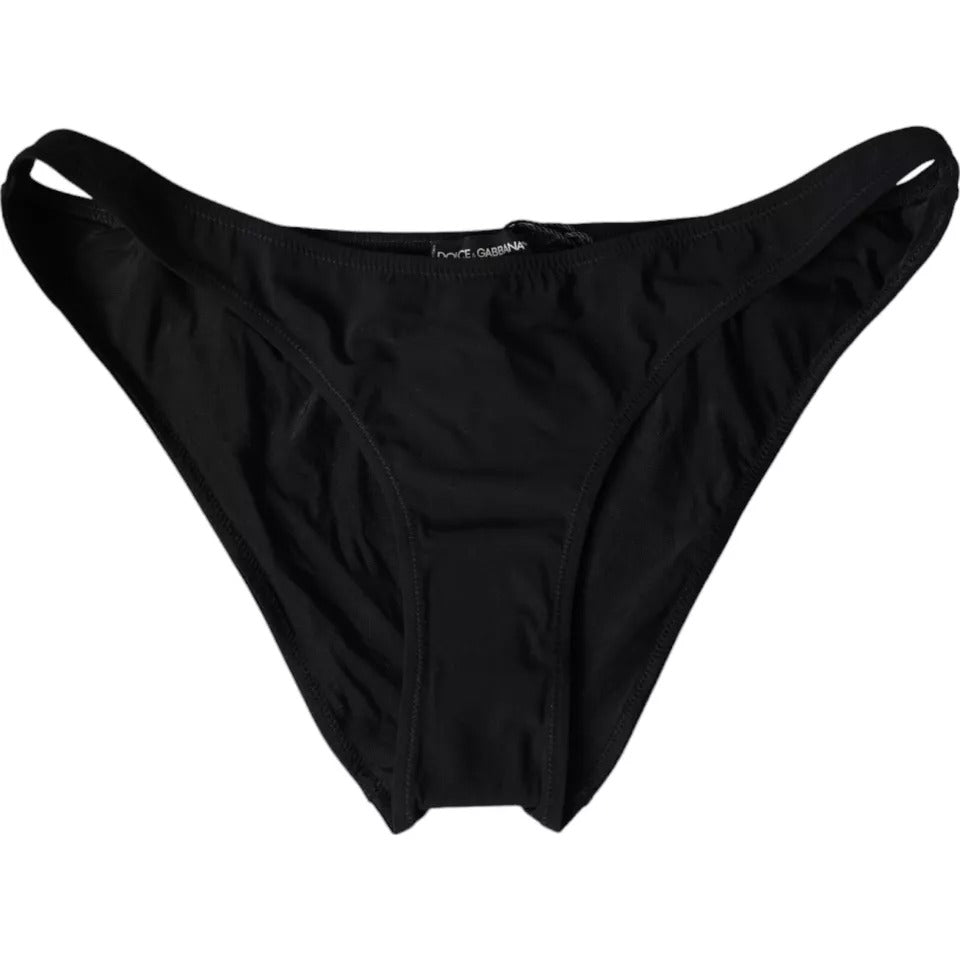 Dolce & Gabbana Black Nylon Swimwear Beachwear Bottom Bikini BIK1817-3