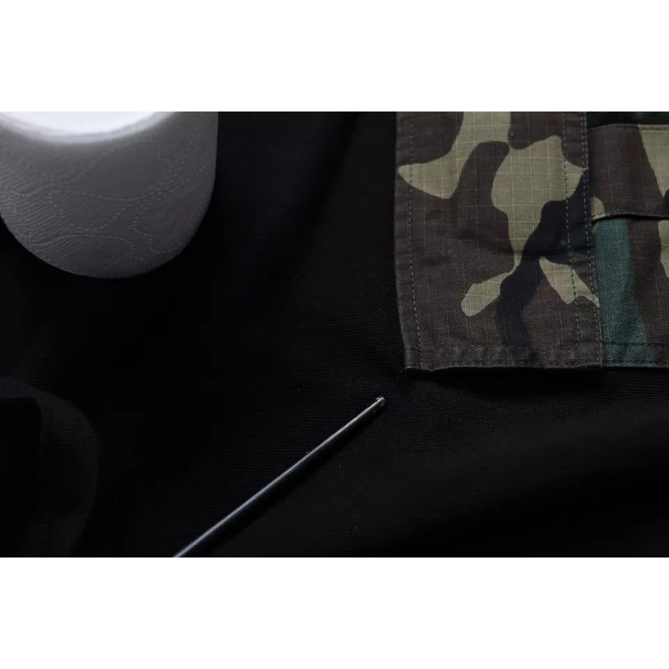 Dolce & Gabbana Black Camouflage Hooded Sweatshirt Sweater TSH86466-52