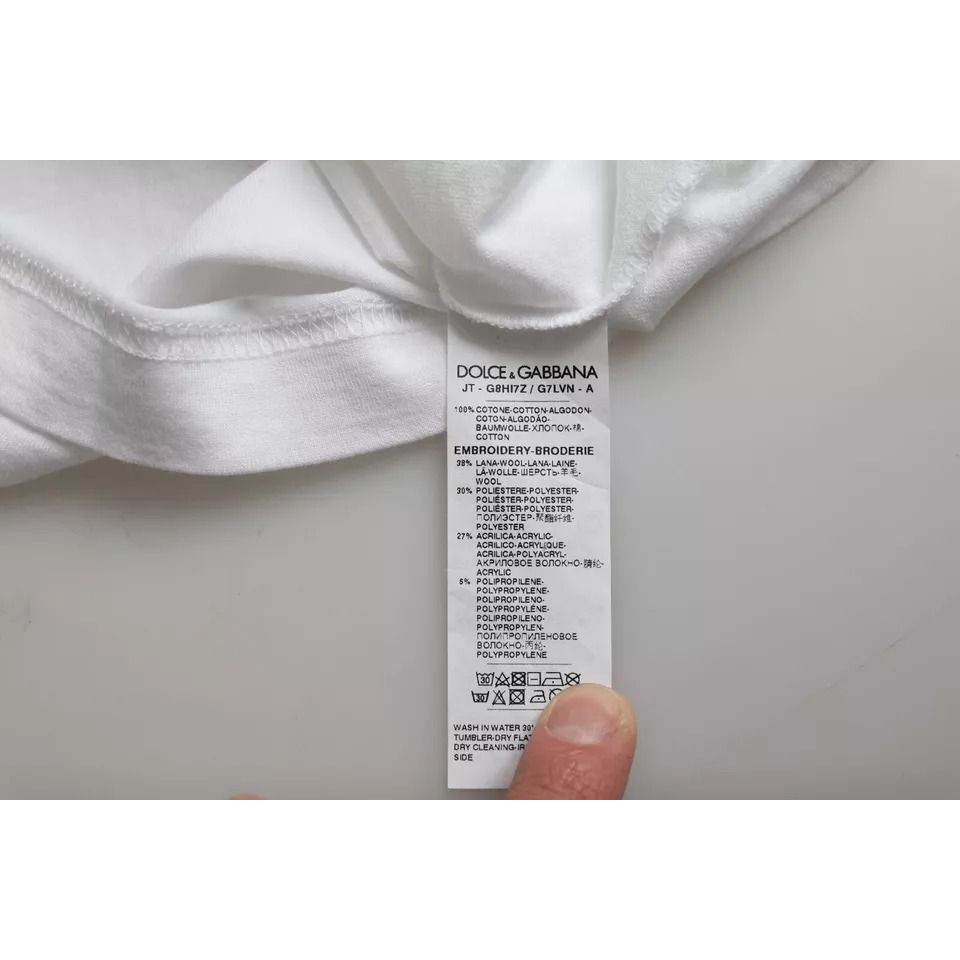 Dolce & Gabbana White King Of Love Round Neck Short Sleeves T-shirt