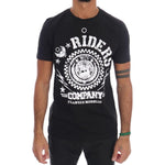 Frankie Morello Black Cotton RIDERS Crewneck T-Shirt TSH1266-3
