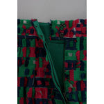Dolce & Gabbana Pink Green Jacquard Pencil Skirt SKI1032-4