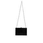 Dolce & Gabbana Black Leather Silver Frame Clutch Mini Crossbody Bag BAG1533
