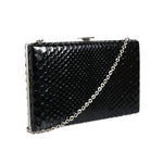 Dolce & Gabbana Black Leather Silver Frame Clutch Mini Crossbody Bag BAG1533