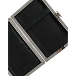 Dolce & Gabbana Black Leather Silver Frame Clutch Mini Crossbody Bag BAG1533