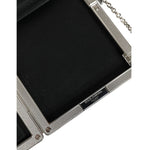 Dolce & Gabbana Black Leather Silver Frame Clutch Mini Crossbody Bag BAG1533
