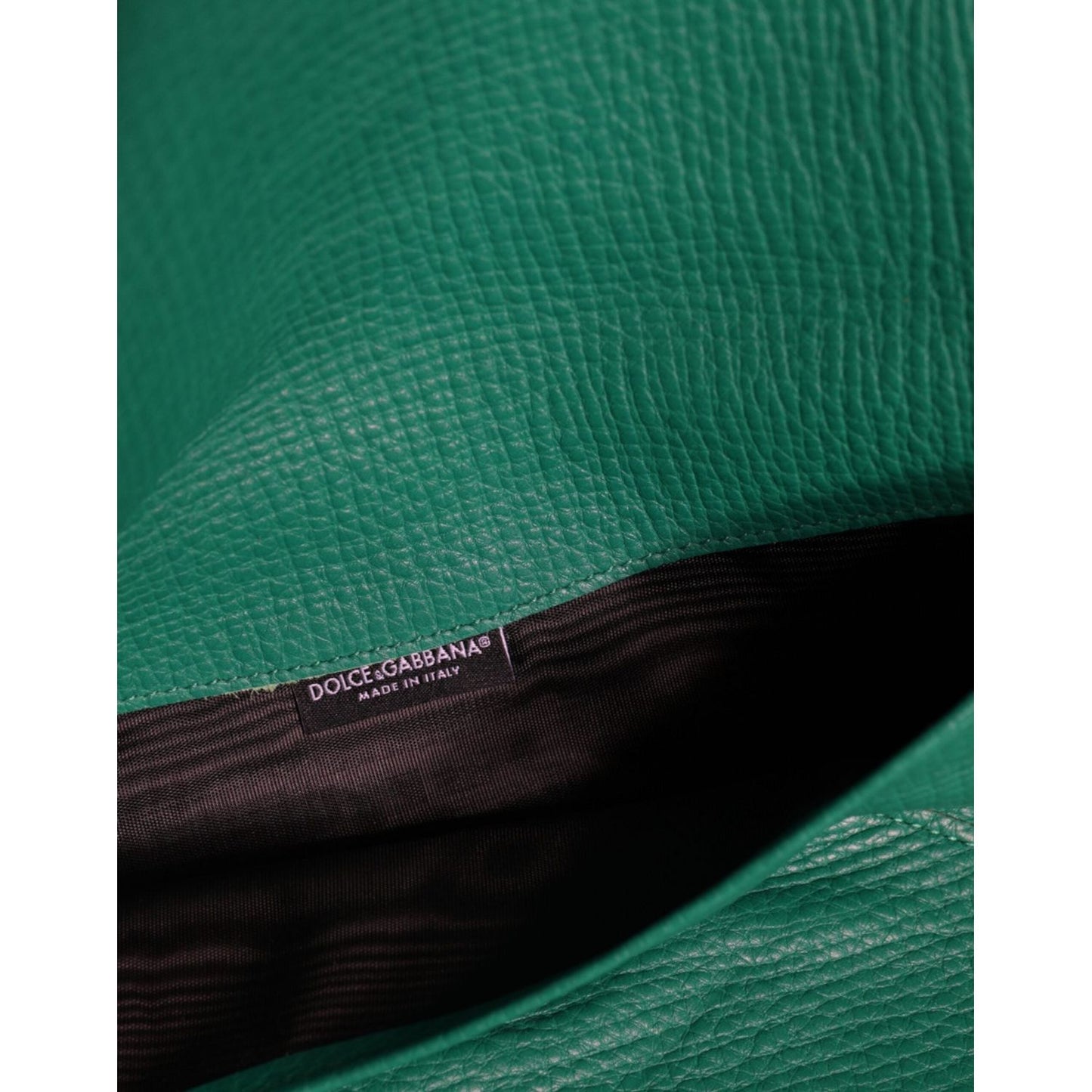 Dolce & Gabbana Green Leather Handbag Clutch Mini Purse Pouch Tablet Case BAG1542