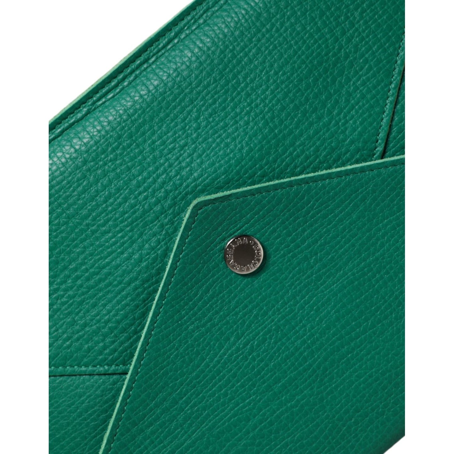 Dolce & Gabbana Green Leather Handbag Clutch Mini Purse Pouch Tablet Case BAG1542