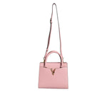 Versace Pink Small Top Handle Grainy Calf Leather Crossbody Bag BAG1588