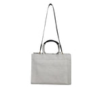 Versace White Top Handle Canvas Leather Logo Crossbody Tote Bag BAG1598