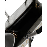 Versace White Top Handle Canvas Leather Logo Crossbody Tote Bag BAG1598
