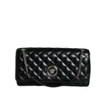 Versace Black Quilted Lambskin Leather Crossbody Shoulder Bag BAG1604