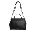Versace Black Top Handle Grainy Calfskin Leather Crossbody Bag BAG1607