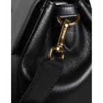 Versace Black Top Handle Grainy Calfskin Leather Crossbody Bag BAG1607