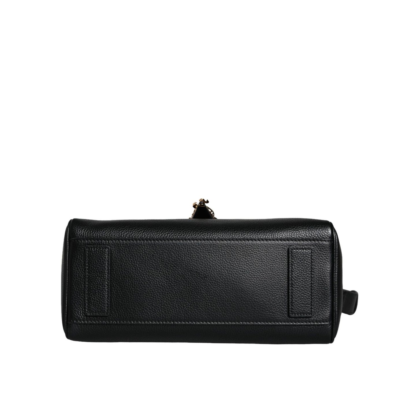Versace Black Top Handle Grainy Calfskin Leather Crossbody Bag BAG1607