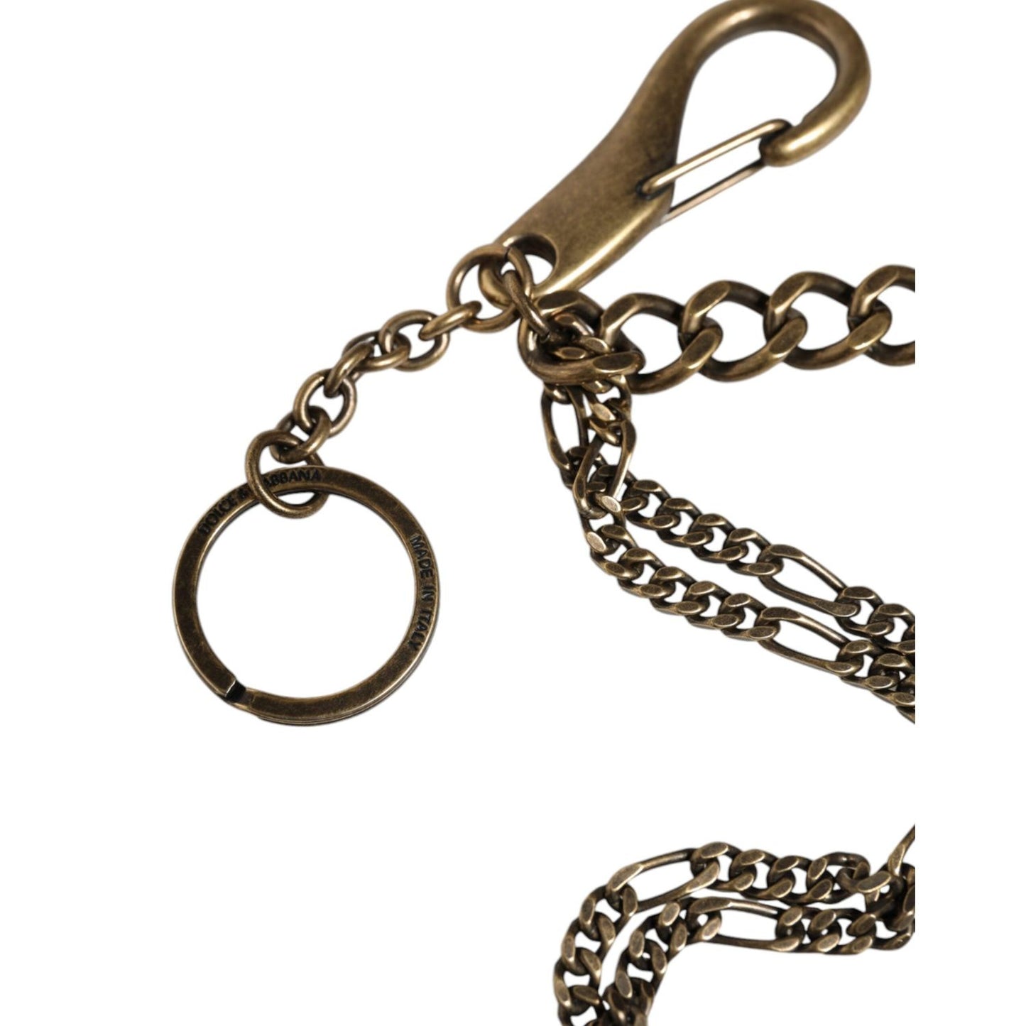 Dolce & Gabbana Silver Tone Metal DG Logo Crystal Keychain Keyring