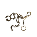 Dolce & Gabbana Silver Tone Metal DG Logo Crystal Keychain Keyring