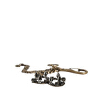 Dolce & Gabbana Silver Tone Metal DG Logo Crystal Keychain Keyring
