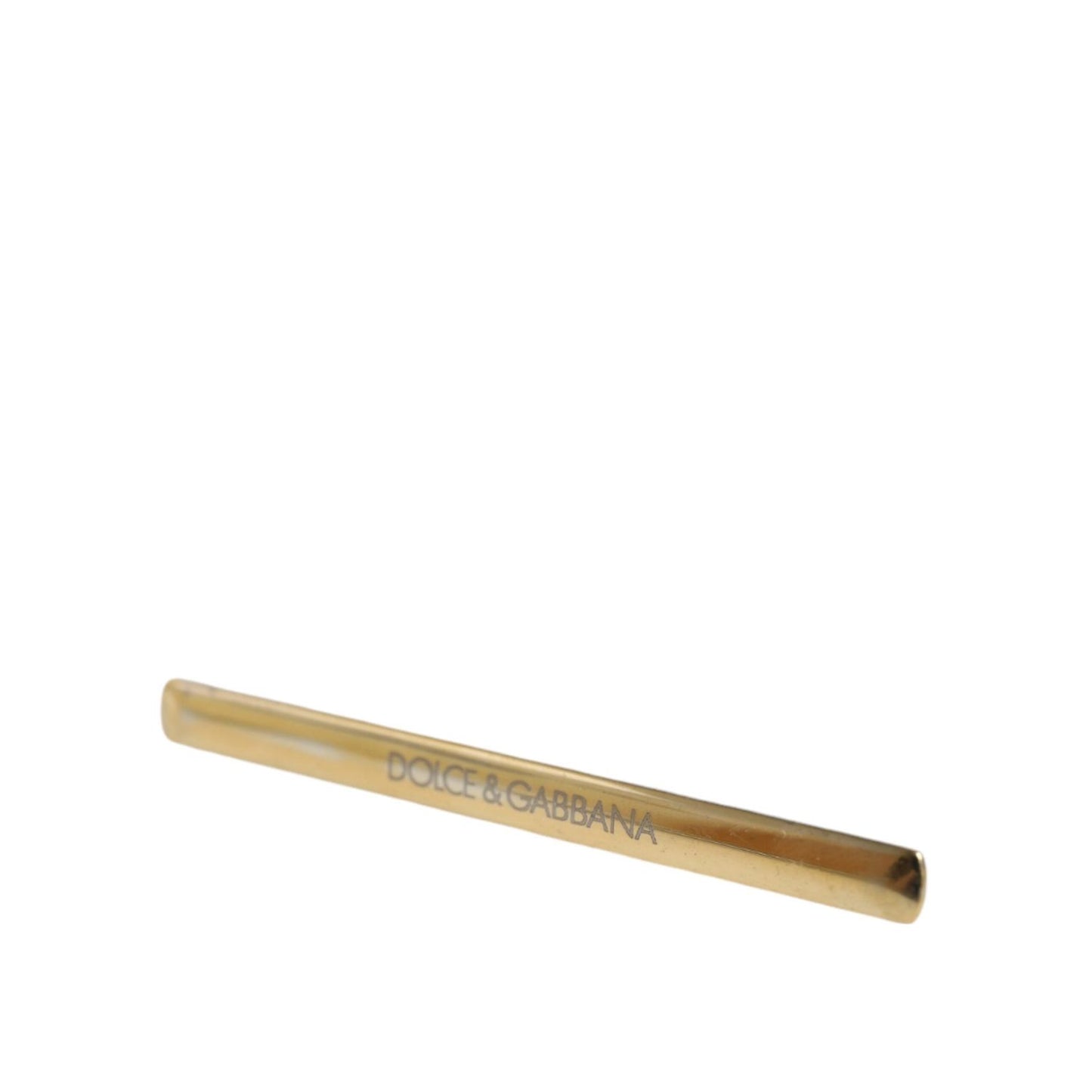 Dolce & Gabbana Gold Tone Brass Logo Branded Men Tie Clip Bar