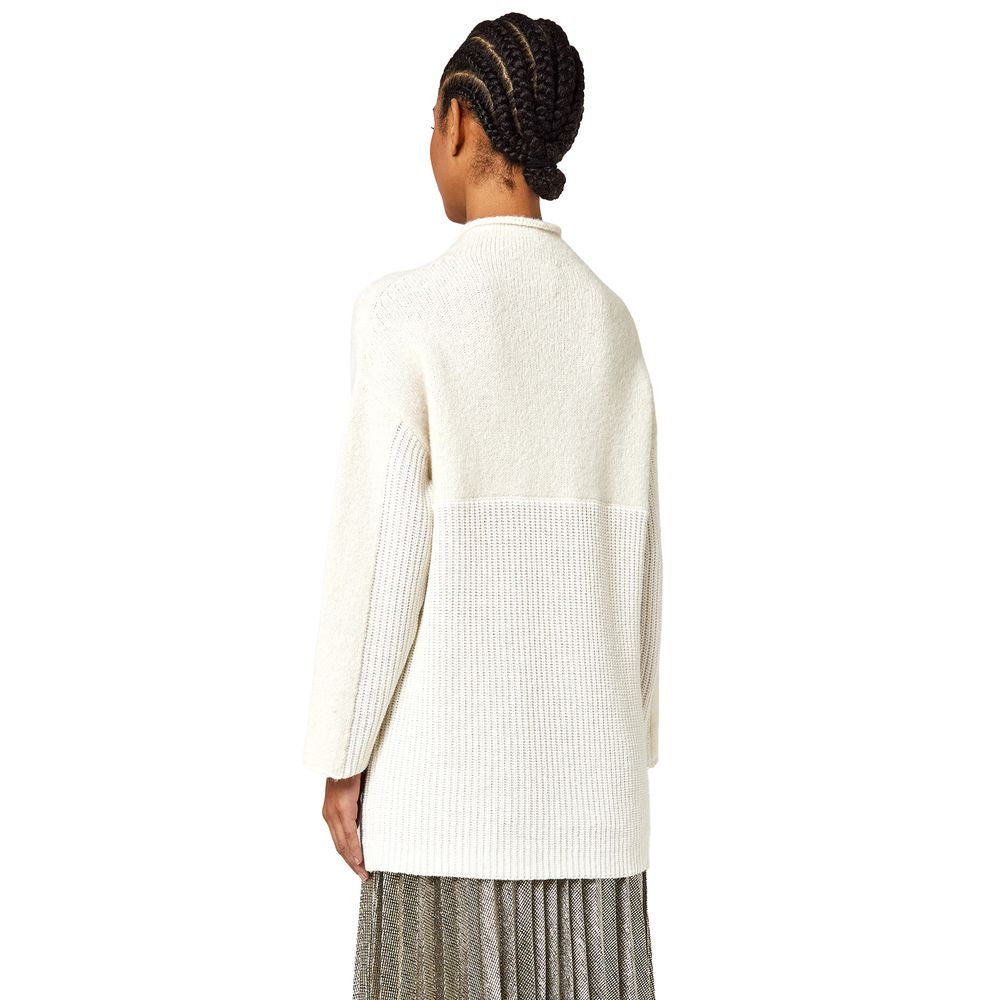 Alpha Studio White Recycled Wool Women Sweater AL-13842-IT44|L