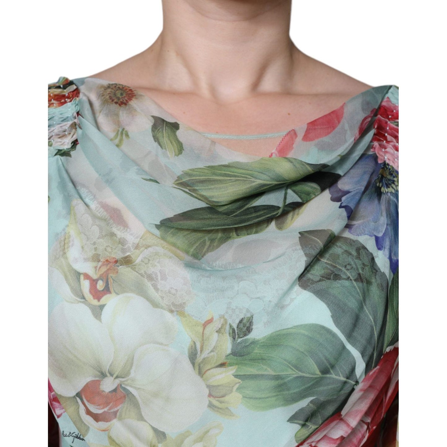 Dolce & Gabbana Multicolor Floral Silk Long Gown Dress DR281237-44