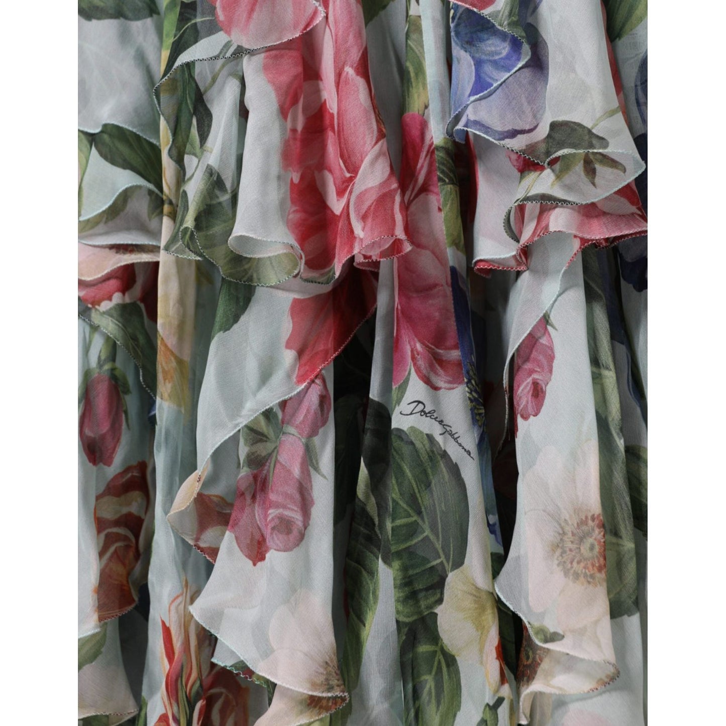Dolce & Gabbana Multicolor Floral Silk Long Gown Dress DR281237-44